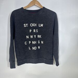 Madewell‎ Tour guide Sweatshirt Stockholm Paris NY Copenhagen London XS Gray